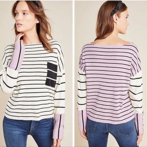 Anthropologie Faye Striped Sweater Lilac Size XS